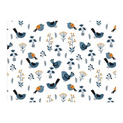 Spring Flowers And Birds Pattern Double Sided Flano Blanket (mini)  by TastefulDesigns