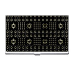 Dark Ethnic Stars Motif Pattern Business Card Holders by dflcprints