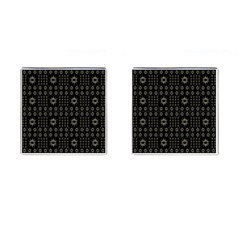 Dark Ethnic Stars Motif Pattern Cufflinks (square) by dflcprints