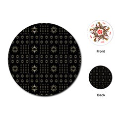 Dark Ethnic Stars Motif Pattern Playing Cards (round)  by dflcprints