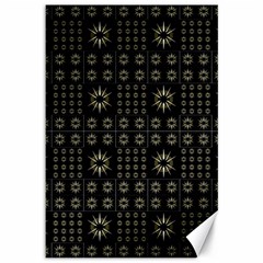 Dark Ethnic Stars Motif Pattern Canvas 12  X 18   by dflcprints