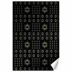 Dark Ethnic Stars Motif Pattern Canvas 24  X 36  by dflcprints