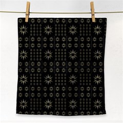 Dark Ethnic Stars Motif Pattern Face Towel by dflcprints