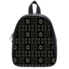 Dark Ethnic Stars Motif Pattern School Bag (small) by dflcprints