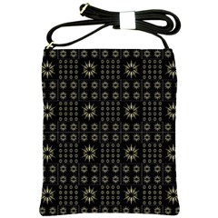 Dark Ethnic Stars Motif Pattern Shoulder Sling Bags by dflcprints