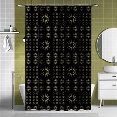 Dark Ethnic Stars Motif Pattern Shower Curtain 48  X 72  (small)  by dflcprints