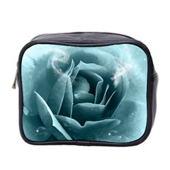 Beautiful Blue Roses With Water Drops Mini Toiletries Bag 2-side by FantasyWorld7