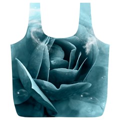 Beautiful Blue Roses With Water Drops Full Print Recycle Bags (l)  by FantasyWorld7