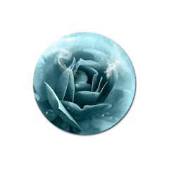 Beautiful Blue Roses With Water Drops Magnet 3  (round) by FantasyWorld7