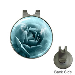 Beautiful Blue Roses With Water Drops Hat Clips With Golf Markers by FantasyWorld7