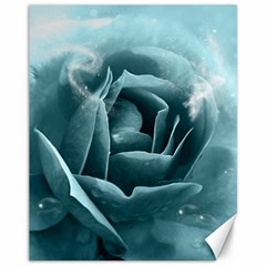 Beautiful Blue Roses With Water Drops Canvas 11  X 14   by FantasyWorld7