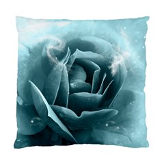 Beautiful Blue Roses With Water Drops Standard Cushion Case (two Sides) by FantasyWorld7