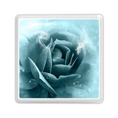 Beautiful Blue Roses With Water Drops Memory Card Reader (square)  by FantasyWorld7