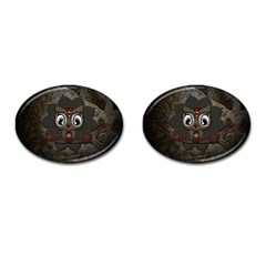 Wonderful Cute  Steampunk Owl Cufflinks (oval) by FantasyWorld7