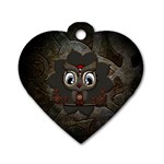 Wonderful Cute  Steampunk Owl Dog Tag Heart (Two Sides)