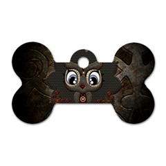 Wonderful Cute  Steampunk Owl Dog Tag Bone (one Side) by FantasyWorld7