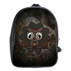 Wonderful Cute  Steampunk Owl School Bag (large) by FantasyWorld7