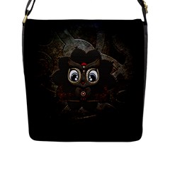 Wonderful Cute  Steampunk Owl Flap Messenger Bag (l)  by FantasyWorld7