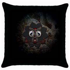 Wonderful Cute  Steampunk Owl Throw Pillow Case (black) by FantasyWorld7