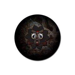 Wonderful Cute  Steampunk Owl Rubber Coaster (round)  by FantasyWorld7