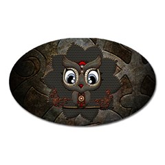 Wonderful Cute  Steampunk Owl Oval Magnet by FantasyWorld7