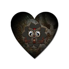 Wonderful Cute  Steampunk Owl Heart Magnet by FantasyWorld7