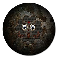 Wonderful Cute  Steampunk Owl Magnet 5  (round) by FantasyWorld7