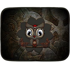 Wonderful Cute  Steampunk Owl Fleece Blanket (mini) by FantasyWorld7