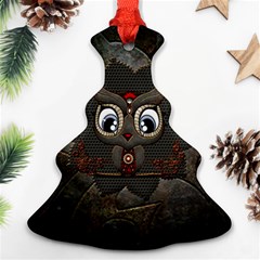 Wonderful Cute  Steampunk Owl Christmas Tree Ornament (two Sides) by FantasyWorld7