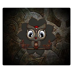 Wonderful Cute  Steampunk Owl Double Sided Flano Blanket (small)  by FantasyWorld7