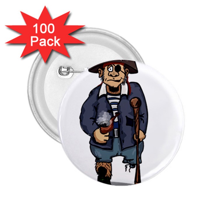 Cute Pirate 2.25  Buttons (100 pack) 