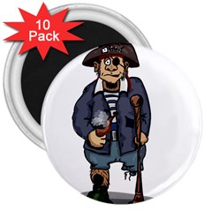 Cute Pirate 3  Magnets (10 Pack) 