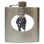 Cute Pirate Hip Flask (6 oz) Front