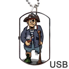 Cute Pirate Dog Tag Usb Flash (two Sides) by ImagineWorld