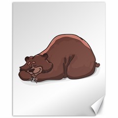 Cute Bear Sleeping Canvas 11  X 14  