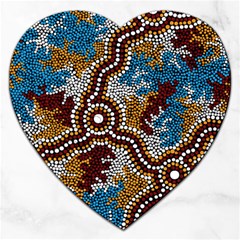 Aboriginal Art – Wetland Dreaming Jigsaw Puzzle (heart) by hogartharts