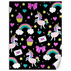 Cute Unicorn Pattern Canvas 12  X 16   by Valentinaart