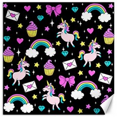 Cute Unicorn Pattern Canvas 20  X 20   by Valentinaart