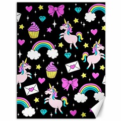 Cute Unicorn Pattern Canvas 36  X 48   by Valentinaart