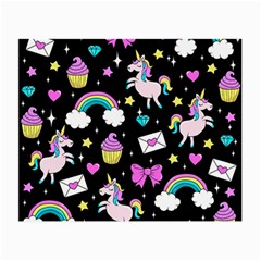 Cute Unicorn Pattern Small Glasses Cloth (2-side) by Valentinaart