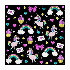 Cute Unicorn Pattern Medium Glasses Cloth (2-side) by Valentinaart