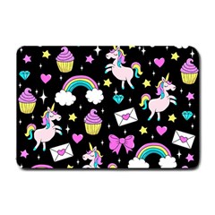 Cute Unicorn Pattern Small Doormat  by Valentinaart