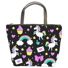 Cute Unicorn Pattern Bucket Bags by Valentinaart