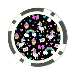 Cute Unicorn Pattern Poker Chip Card Guard (10 Pack) by Valentinaart