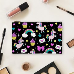 Cute Unicorn Pattern Cosmetic Bag (medium)  by Valentinaart