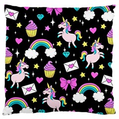 Cute Unicorn Pattern Large Cushion Case (two Sides) by Valentinaart