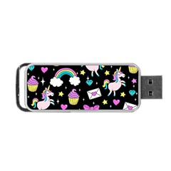 Cute Unicorn Pattern Portable Usb Flash (one Side) by Valentinaart