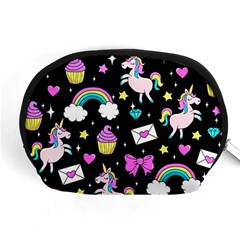 Cute Unicorn Pattern Accessory Pouches (medium)  by Valentinaart