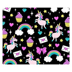 Cute Unicorn Pattern Double Sided Flano Blanket (small)  by Valentinaart