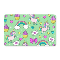 Cute Unicorn Pattern Magnet (rectangular) by Valentinaart